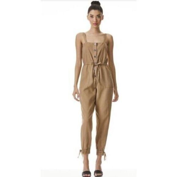 Alice + Olivia CC105A20803 Women's Sz 2 Tan Tiana Linen-Blend Jumpsuit $395 - Picture 12 of 12